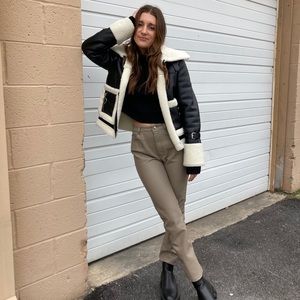 WORN ONCE. leather pants